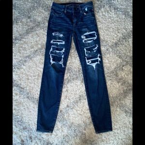 American Eagle dark wash ripped jeans